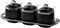 Fvstar Ceramic Sugar Bowls 3pcs Porcelain Seasoning Pots with Spoons,Lid and Tray Kitchen Spice Canister Jar Set Countertop Condiment Container for Sugar,Pepper,Coffee,Spice,Salt(Black)