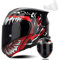 Motorrad Modular Flip Up Full Face Helm DOT/ECE Genehmigt Mit 2 Visieren Anti-Fog Dual Visor Sonnenschutz Für Erwachsene Männer Frauen Motorrad Street Bike Moped Racing,Venom a,3XL