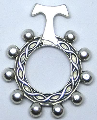 Generico 90.124.30 TAU Finger Rosenkranz Dutzend Gebet Kreuz Tau Silber