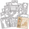 NAKLEO Schablonen Malen für Kinderzimmer, 14 Stück Set 9x12 bis 23x34cm Katzen Tiere, Wiederverwendbare Kunststoff Malvorlage Raumdekoration, Basteln DIY Wand Möbel Papier Stoff