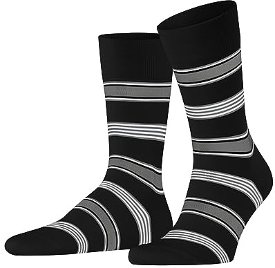 FALKE Men's Marina Stripe Socks Breathable Fil D'Ecosse Cotton Thin Reinforced Soft Flat Seam For Pressure-Free Toes Patterned For Dress Casual Business Looks 1 Pair