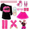 Déguisement Année 80 Femme, Taille unique, T-Shirt, Tutu Rose, Lunettes, Jambières, Bandeaux, Boucles d'oreilles, Colliers, Gants en résille, Deguisement Femme Annee 80 pour Femmes et Filles