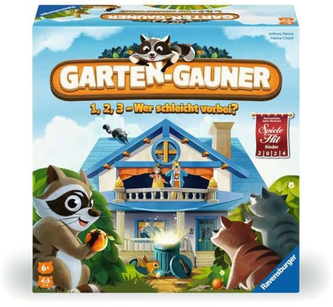 Ravensburger 22698 - Garten-Gauner: 1, 2, 3 - Wer Schleicht vorbei? - Kinderspiel ab 6 Jahren für 2-4 Spieler