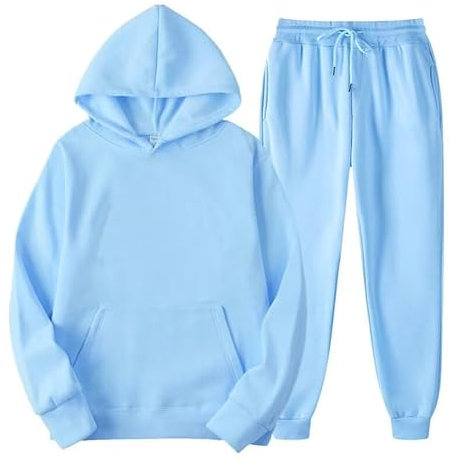 Anzug Herren Y2K Jogginganzug 2 Teilig Buchstaben Druck Lose Hoodies Und Jogginghosen Herbst Leichte Trainingsanzug Sportanzug Tracksuit Unisex, hellblau, L