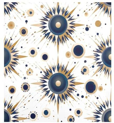 Navy Blue Stars and Eye Patterns Fabric by Dishwasher Magnet Cover Waterproof Magnectic Sticker Refrigerator Magnet Decor Home Cabinet Decals Appliances Stickers for Home Decor Kitchen Decoration 23x