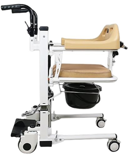 Hydraulischer Patientenlift für Zuhause,Toilettenstuhl, Duschstuhl-Aufzüge,Bett Toilettenstuhl mit 180° geteiltem Sitz,tragbarer Transportrollstuhl A