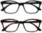 OPULIZE KAT Lesebrille - 2er-Pack - Cat-Eye Katzenaugen-Fassung - Schwarz, Braun - Herren & Damen - Federscharniere - RR59-12 - +3.00