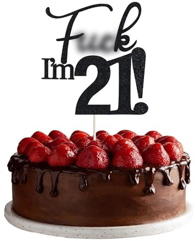 VIKY® Tortendeko 21 Geburtstag Deko Junge Mädchen, Cake Topper Geburtstag,Glitter 21. Geburtstags Tortendeko,Kuchendeko Geburtstage Schwarz,21th Birthday kuchendeko,21 Geburtstags Party Kuchen Deko