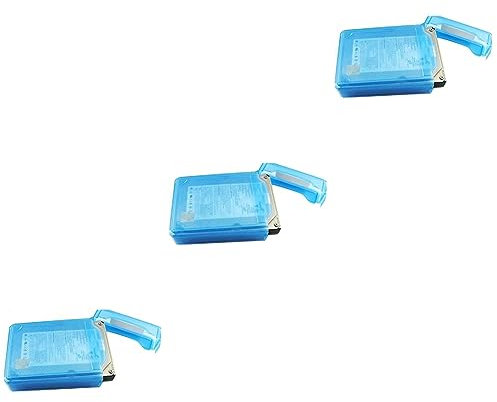 OSALADI 3pezzi Custodia Protettiva Antiurto e Antistatica Per Hard Disk Da Scatola Blu Semi-trasparente Per Stoccaggio Hdd e Archiviazione Sicura