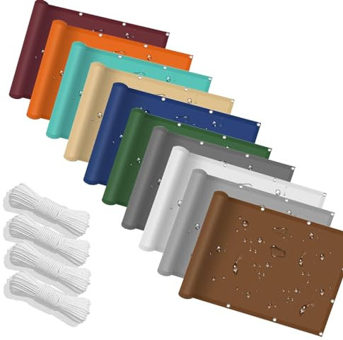 Sonnensegel Wasserdicht, 1 x 1.6 m Windschutz Reißfest Wetterfest,Rechteck, Schattiernetz,Rechteckig Sonnensegel Balkon, mit Ösen, für Balkon Garten, Creme Farben