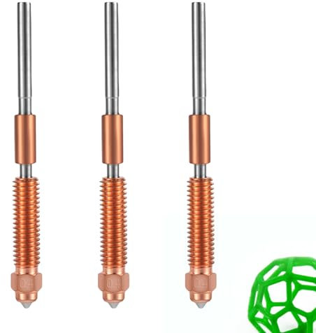 K1C Düse, 0,4mm 3D-Drucker Hartstahl Düse Ersatz für Creality K1C Ender 3 V3 Ender 3 V3 Plus 3D-Drucker Teile Zubehör (3 STK)