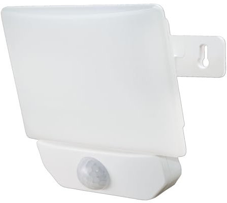 Projecteur LED Blanc 10W, 800 lumens, IP44, 4000K, détecteur de mouvement, éclairage écran 100%, fixation orientable, garantie 5 ans - Tibelec