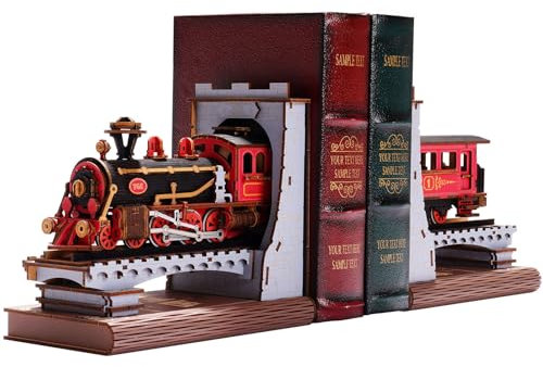 ROBOTIME Puzzle 3D Serre Livre Train du Siècle, Book Nook Maquette en Bois a Construire, Cadeaux de Diorama pour Adultes et Enfants, Décoration de Bibliothèque
