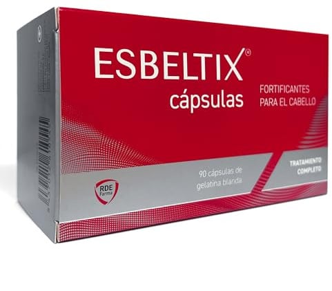 ESBELTIX - cápsulas Fortificantes para el Cabello, Cuidado Intensivo, Vitaminas, Anticaída, Crecimiento y salud del pelo, con 5 mg de Biotina, 90 Cápsulas, 1 al día (TRATAMIENTO COMPLETO)