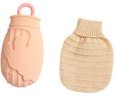 FashionCha Handwärmer mit Bezug, tragbar und wassergefüllt, geeignet für die Mikrowelle, Rosa