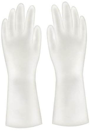 Zerodeko 4pair Toilet Kitchen Cleaning Gloves Heavy Duty Mitts for Washing up Dish Washing Laundry Gardening Lightweight Breathable Plastic Steel Leak Slip