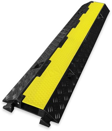 Floordirekt Kabelbrücke Etna - wetterfeste Kabelbrücke überfahrbarer Kabelschutz bis 7,5t für die Baustelle, aus Hartgummi (1 Kanal, aufklappbar)