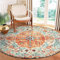Boho Teppich Waschbarer Vintage Wohnzimmer Stil Sofa Rund Teppich Kurzflor, Bunter Muster Rutschfester Orientalischer Carpet für Schlafzimmer. 180 cm