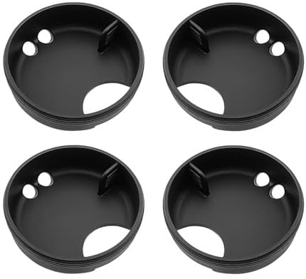 Bojueshaw 4pcs Silicone Splash Guards Easy Sipper for Wide Mouth Water Bottles,53mm Anti-Spill Inserts Lid with Finger Grip for Nalgene 32oz Bottles(Black)