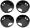 Bojueshaw 4pcs Silicone Splash Guards Easy Sipper for Wide Mouth Water Bottles,53mm Anti-Spill Inserts Lid with Finger Grip for Nalgene 32oz Bottles(Black)