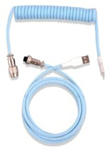 QUXVUIS Mechanisches Tastaturkabel Universal Gaming PC Spring Aviation Cables Connector Wire Computer Fitting Replacement, Himmelblau