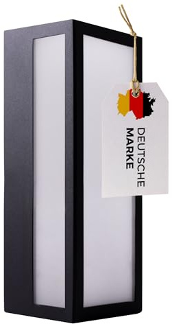 max K O M F O R T Schwarze Außenwandleuchte E27 IP44 – Moderne Wandleuchte für Außenbereich aus Aluminium, für Garten, Fassade & Eingang, 230V, ohne Leuchtmittel 1330D