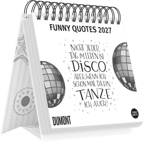 Funny Quotes 2027: Tischkalender 17x16 cm mit witzigen Sprüchen in Schwarzweiß-Typografie von Carolin Magunia: Grußkartenkalender mit 53 witzigen Sprüchen