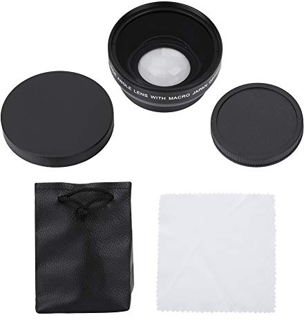 0,45X Weitwinkelobjektiv, Weitwinkelvorsatz für 49mm Kamera, Aluminiumlegierung, Robust und Wasserdicht - Erweiterte Bildwinkel, Leicht und Mobil, Für Fotografie und Videoaufnahm