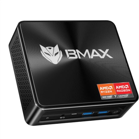 BMAX Mini PC AMD Ryzen 7 8745H (hasta 4.9GHz) 16GB RAM DDR5 512GB NVMe SSD