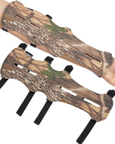 TOPARCHERY 12 Cow Leather Arm Guard Protector with 4 Adjustable Straps
