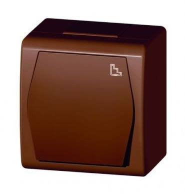 Naka24 Braun IP44 Aufputz Schalter-Steckdosenprogramm Feuchtraum Schuko Hermes 2 (Treppenschalter 1003-20)