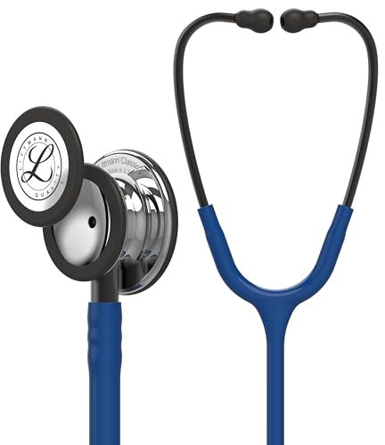 3M Littmann Stéthoscope de Surveillance Classic III, Tubulure Bleu Marine, Édition Miroir, 69 cm, 5863