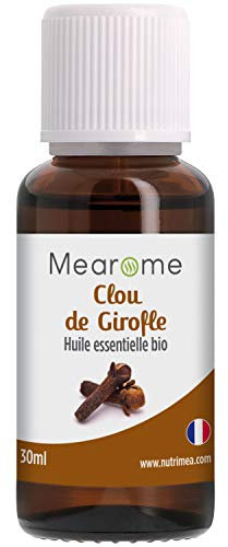 Huile Essentielle de CLOU DE GIROFLE BIO - Eugenia Caryophyllus - Distillée en FRANCE - Mearome - 30 ml - 100% Pure et Naturelle, HEBBD, HECT