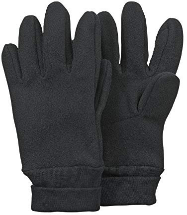 Sterntaler - Jungen Handschuhe Fingerhandschuh Fleece mit Stulpe, wasserabweisendes Material, schwarz - 4321813,Größe 7