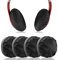 Geekria Kopfhörer-Ohrenschützer aus flexiblem Stoff, waschbar und dehnbar, Sanitärschutz für Over-Ear-Headset, Schweißabdeckung für Fitnessstudio, Gaming, Größe M, Schwarz/Rot, 2 Paar