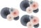 RiloStore 15 teiliges DEKO-Set Rosetten rosa grau Weiss Pastell Rosette Pompoms Herzen Hochzeit Hängedekoration Raumdeko Hochzeitsdeko Partydeko Seidenpompoms Lampions Hängedekoration Laternen