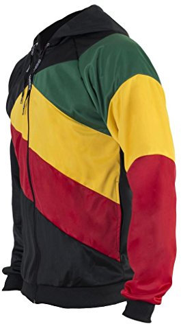 JL Sport Jamaican Reggae 3-farbig gestreift Kapoeira Kapuzenpullover Kapuzenpullover Kapuzenpullover Sweatjacke Unisex Top Gr. XX-Large, Mehrfarbig