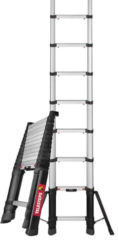 TELESTEPS Echelle telescopique [4,1 Mètres de Long] Echelle télescopique - Echelle de Toit - Escabeau telescopique - Escalier escamotable - échelle de Toit & échelles télescopiques, Echelles