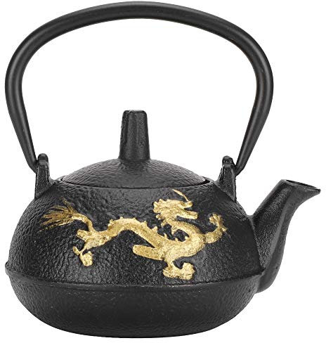 Japanese Cast Iron Teapot with Infuser, Japanese Tea Kettles Stovetop Gold Dragon Style