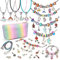 Tacobear 108Stk. Armband Basteln Schmuck Basteln Mädchen DIY Charm Armband Bettelarmband Schmuck Bastelset Armbänder Selber Machen Geschenk für Kinder Mädchen 4 5 6 7 8 9 10 Jahren