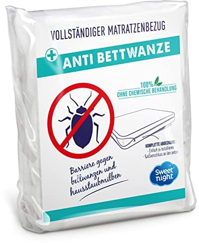 SWEET NIGHT Sweetnight - Vollmatratzenbezug 70x140 cm | Anti-Wanzen und Anti-Milben | Renove-Matratze: Schützt Ihre Matratze vollständig | Stille | Reißverschluss | Ohne chemische Behandlung