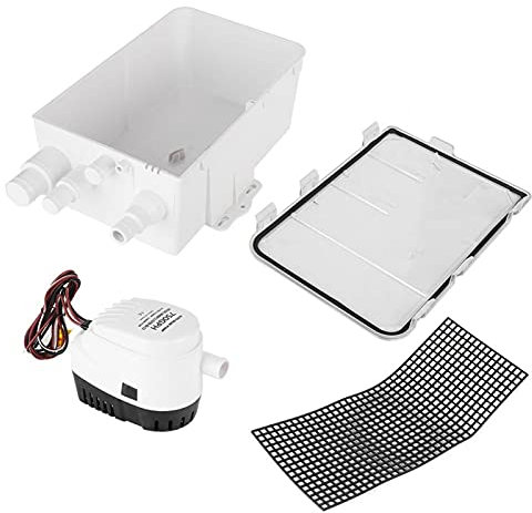 750GPH Dusche Bilgepumpe mit automatischem Schwimmschalter - 12V/24V für Boote und Yachten, vielseitige Anschlussmöglichkeiten