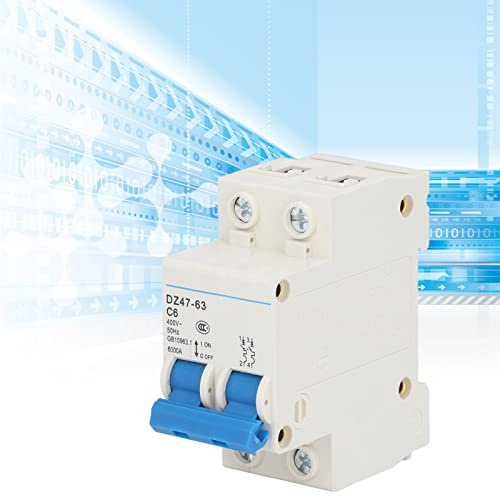 DEWIN AC-Leistungsschalter, Mini 2P MCB DIN-Schienenmontage 6000A Schaltleistung 400V 6A für Home Office