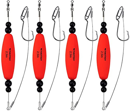 THKFISH Posen Angeln Schwimmer Angelsets Catfish Rattle Rig Wels Posen Hecht Posen Set Santee Rig 4 Stück-2.5in ROT
