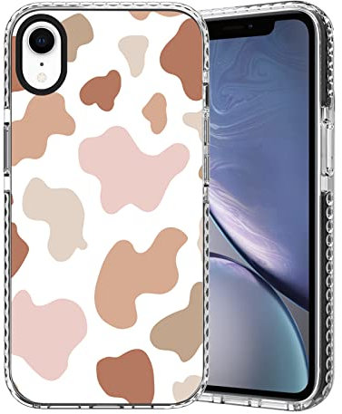 SAKUULO Compatible with iPhone XR Case Cute Pink Cow Print Fashion Women Girls Slim Lightweight Camera Protective Soft Flexible TPU Rubber for iPhone XR 6.1