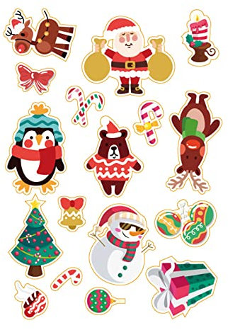 Sticker Tumblr Handyhülle Niedliche Aufkleber Geschenkverpackungsaufkleber Weihnachtsaufkleber Sankt-Geschenk-kleine Glockenaufkleber Super Sticker (B, A)