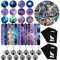 Wolf Party Favors 98 Stück Galaxy Wolf Thema Geburtstag Party Supplies with Slap Armbänder, Aufkleber, Key Chains, Pin Badges and Gift Bags for Kids Boys Girls Wolf Birthday Party Decorations Supplies
