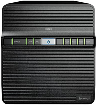 Synology Soluzione NAS desktop DS423 da 24 TB a 4 alloggiamenti installata con 4 unità Western Digital Red Plus da 6 TB