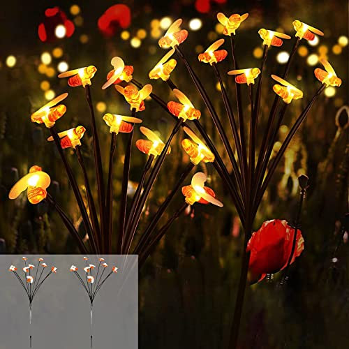 Luz Solar Exterior Jardin,2 Piezas Luces Solares de Luciérnaga con 10 Bolas IP65 Impermeables Romántico, Luces Solares Led Exterior para Jardín, Patio, Decoración Nocturna,LáMpara Solar Impermeable