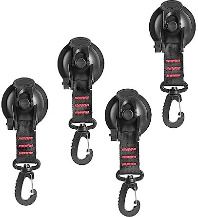 Vueinrg 4 Stück Saugnapf Haken Extra Stark Saughaken bis 10KG Saugnapf Camping Set Saugnapf Anker mit Befestigung für Wohnmobil Haushalt Markisen Zelte Planen Zubehör